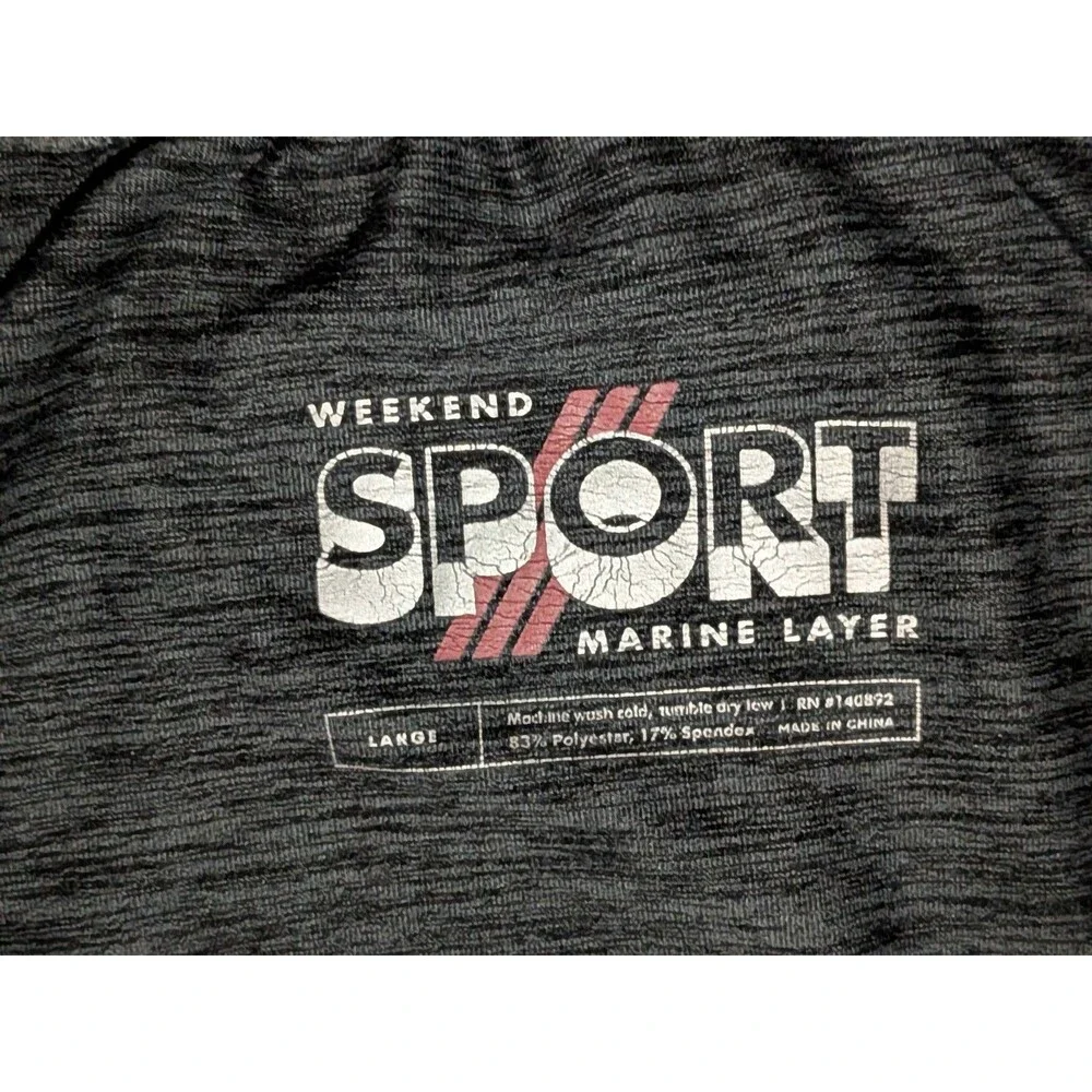 Marine Layer Jogger Pants Mens Large Weekend Sport Stretch Drawstring Black - Picture 3 of 5